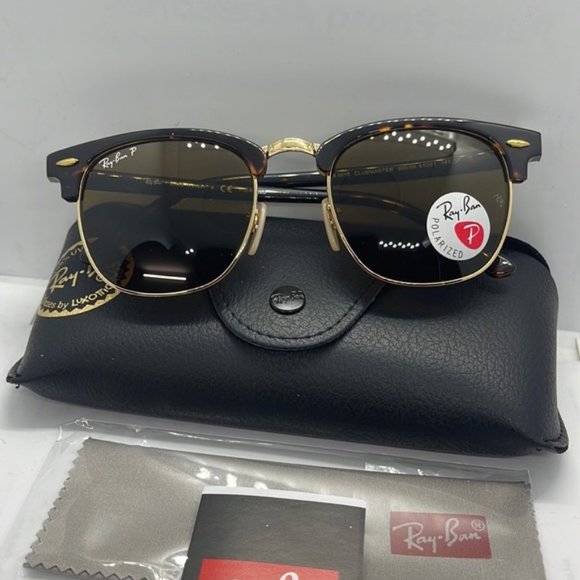 Brand new Rayban Club Master Unisex style 3016 Tortoise/Brown Polarized lenses - Picture 5 of 7